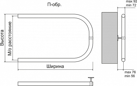 Эконом П-обр AISI 32х2 500х500 Полотенцесушитель  TERMINUS Новокузнецк - фото 3