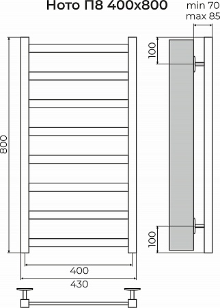 Ното П8 400х800 Полотенцесушитель TERMINUS Новокузнецк - фото 3