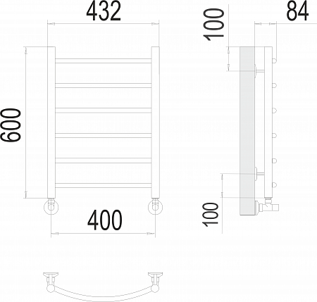 Классик П6 400х600 Полотенцесушитель  TERMINUS Новокузнецк - фото 3