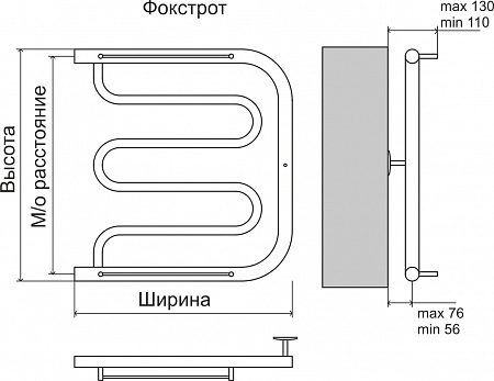 Фокстрот AISI 32х2 500х400 Полотенцесушитель  TERMINUS Новокузнецк - фото 4