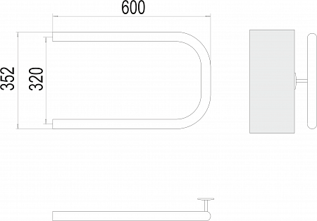 П-обр AISI 32х2 320х600 Полотенцесушитель  TERMINUS Новокузнецк - фото 3