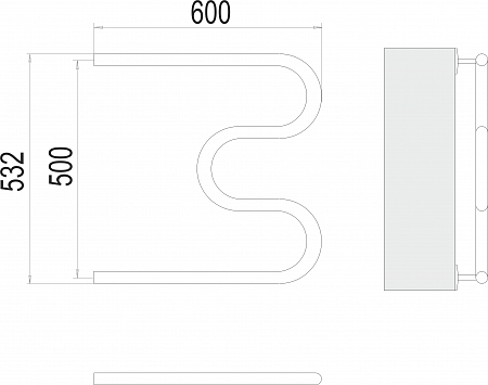 М-обр AISI 32х2 500х600 Полотенцесушитель  TERMINUS Новокузнецк - фото 3