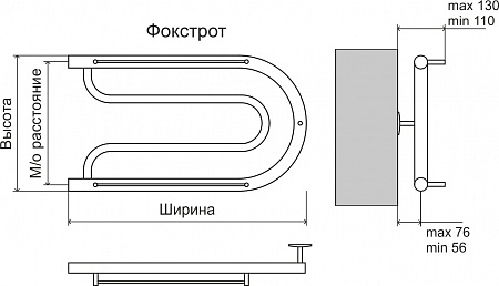 Фокстрот AISI 32х2 320х700 Полотенцесушитель  TERMINUS Новокузнецк - фото 3