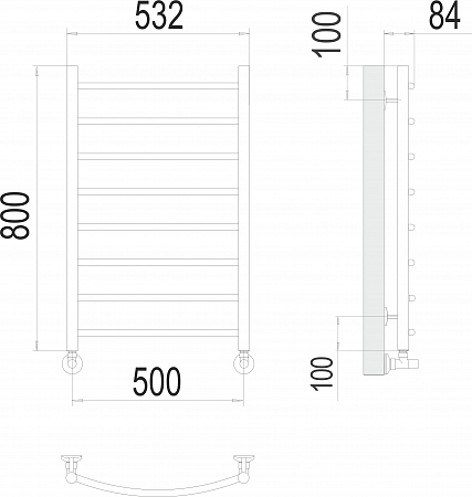 Классик П8 500х800 Полотенцесушитель  TERMINUS Новокузнецк - фото 3