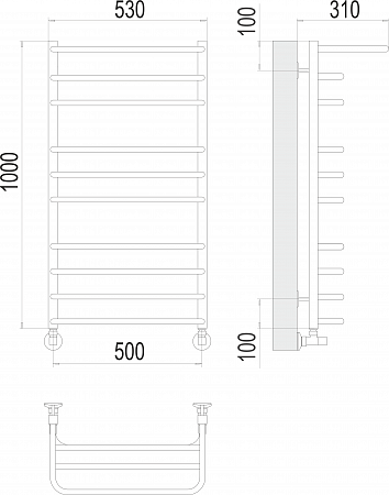 Арктур П10 500х1000 Полотенцесушитель  TERMINUS Новокузнецк - фото 3