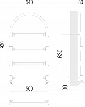 Версаль П4 500*930  Полотенцесушитель  TERMINUS Новокузнецк - фото 3