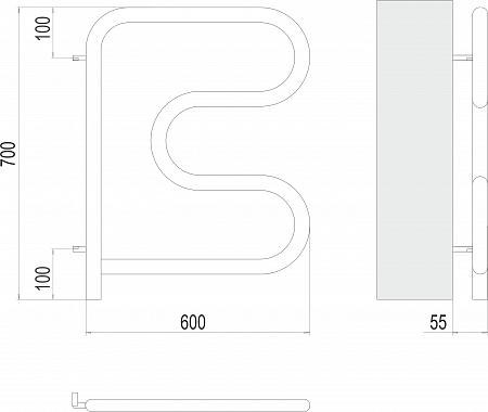 Электро 25 F-обр 600х600 поворотный Полотенцесушитель TERMINUS Новокузнецк - фото 3