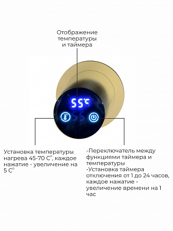 Аккорд П5 500х800 электро Полотенцесушитель TERMINUS Брашированное золото Новокузнецк - фото 4