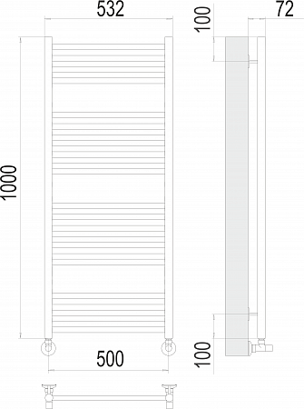 Аврора П20 500х1000 Полотенцесушитель  TERMINUS Новокузнецк - фото 3