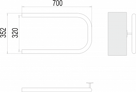 П-обр AISI 32х2 320х700 Полотенцесушитель  TERMINUS Новокузнецк - фото 3