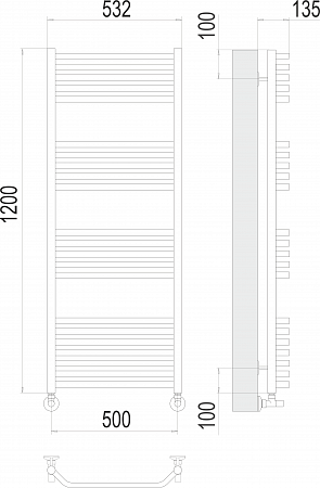 Виктория П22 500х1200 Полотенцесушитель  TERMINUS Новокузнецк - фото 3