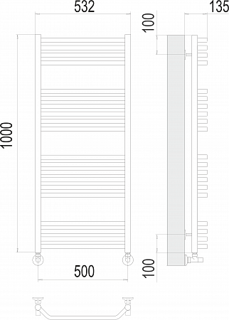 Виктория П20 500х1000 Полотенцесушитель  TERMINUS Новокузнецк - фото 3