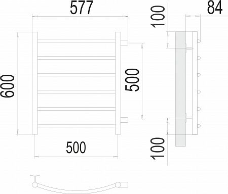 Классик П6 500х600 бп500 Полотенцесушитель  TERMINUS Новокузнецк - фото 3