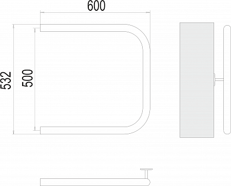 П-обр AISI 32х2 500х600 Полотенцесушитель  TERMINUS Новокузнецк - фото 3