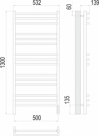 Прато П15 500х1300 электро (sensor quick touch) Полотенцесушитель  TERMINUS Новокузнецк - фото 3