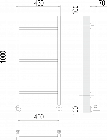 Контур П9 400х1000 Полотенцесушитель  TERMINUS Новокузнецк - фото 3