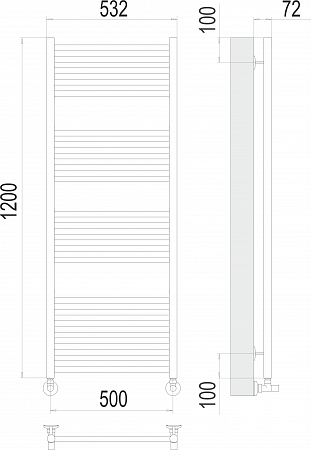 Аврора П22 500х1200 Полотенцесушитель  TERMINUS Новокузнецк - фото 3